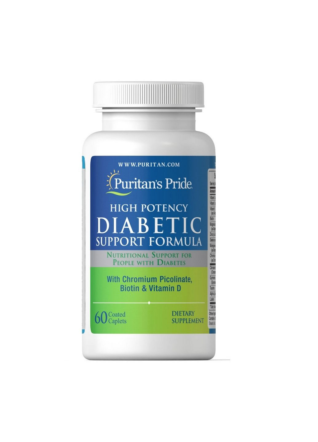 Витамины и минералы Diabetic Support Formula, 60 каплет Puritans Pride (293479802)