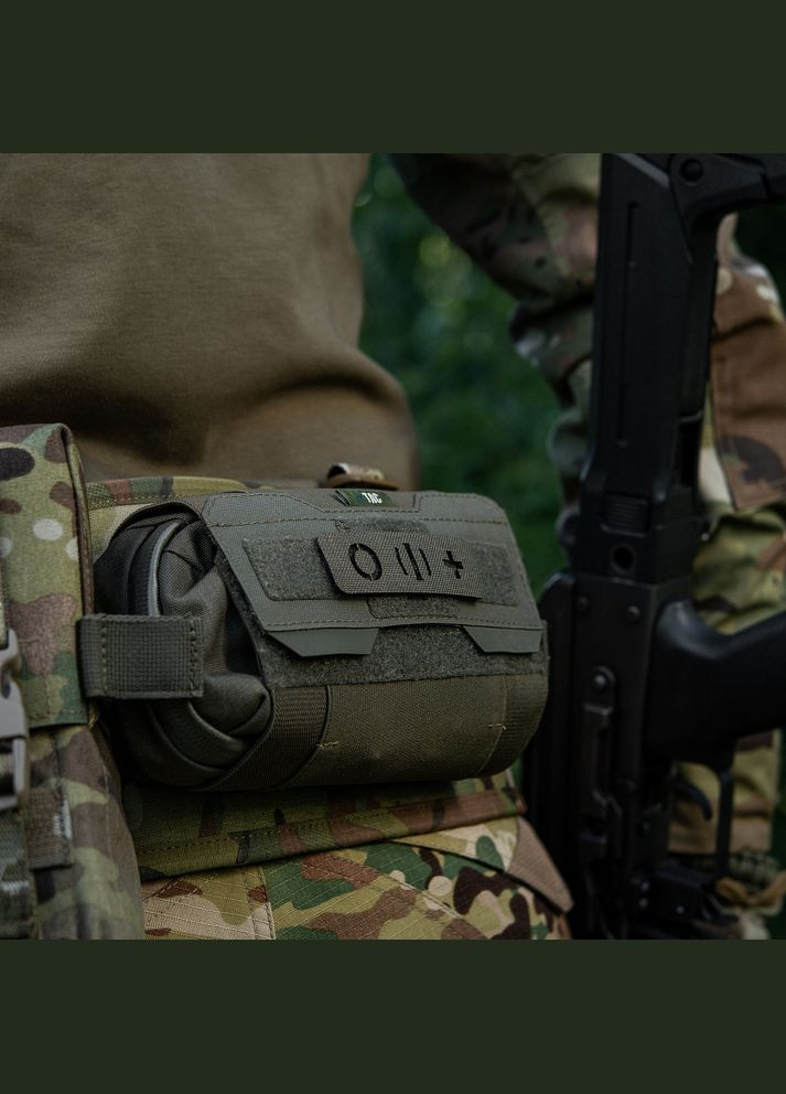 Нашивка группа крови O(I)+сквозная Laser Cut 25х80 Ranger Green M-TAC (315339262)