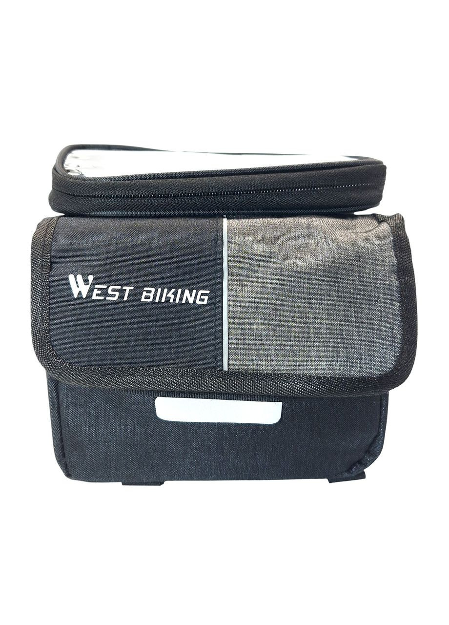 Велосумка на раму YP0707351 2 л для смартфона 7" 19х18х15 см чорно-сірий (G0001975) West Biking (366964707)