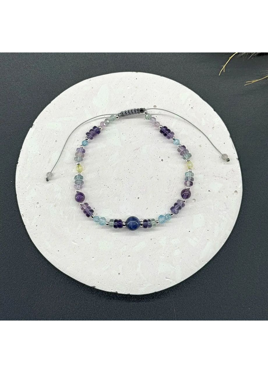 Браслет талисман для знака зодиака Водолей из натуральных камней на затяжке d-6х4-3-2,5мм+- No Brand Браслет (360564174)