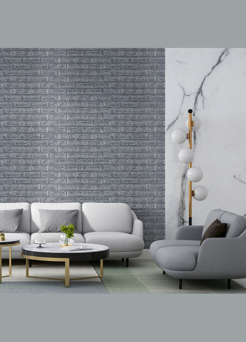 R017-2-20 Панель стінова у рулоні 3D 700х19600х2мм Срібло SW-00002278 Sticker Wall (326812142)