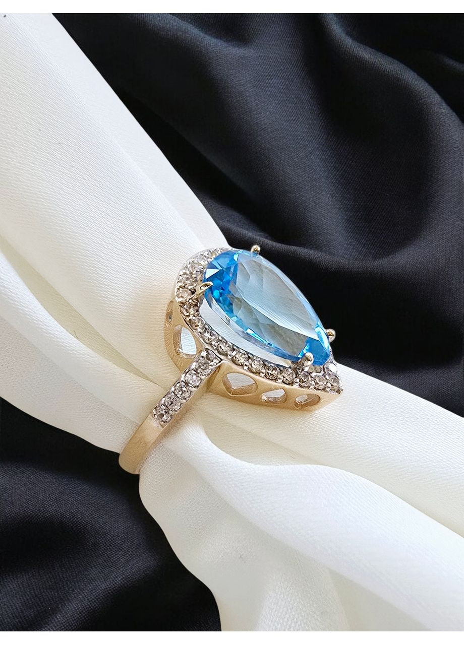 Золотое кольцо с топазом и цирконием SOVA (17р). SOVA jewelry house (355795788)