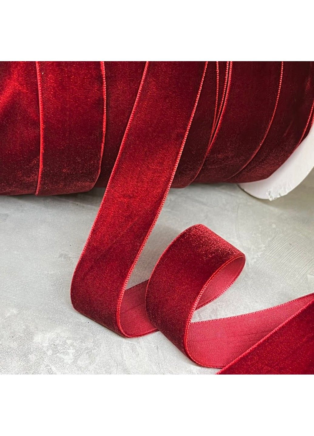 Велюр лента 2,5 см, цвет-бордовый, метр No Brand (314506016)