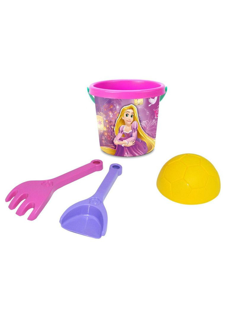 Набор песка "Принцессы" 4 эл. с термонаклейкой, Disney ведро, лопатка, грабли, формочка Wader (338425751)