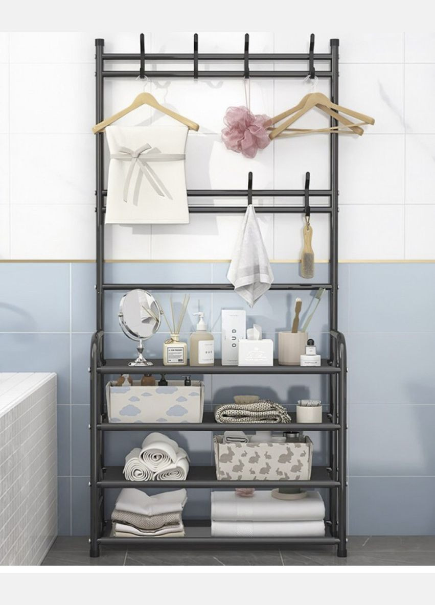 Універсальна вішалка для одягу New simple floor clothes rack size 60X29.5X151 см Чорна No Brand (305749904)