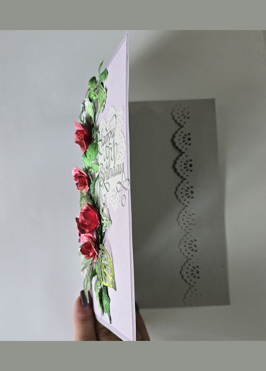 Поздравительная открытка 3D с днем рождения, с розами Happy Birthday! No Brand (321993516)