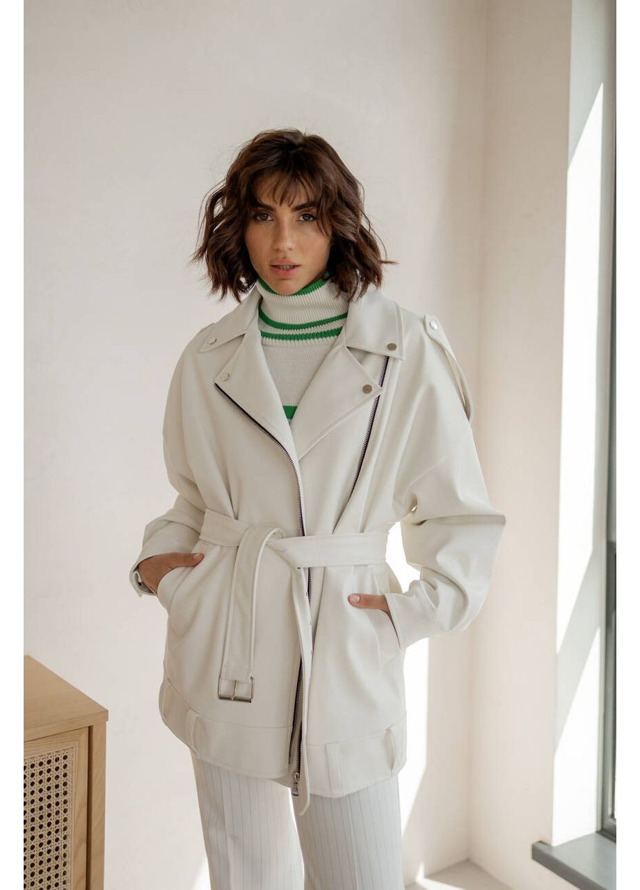 Белая демисезонная куртка pilot удлиненная, цвет белый milirud