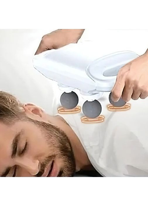 Портативный ручной массажер для всего тела с 4 головками вибромассажер для глубокой проработки мышц Home (360867140)