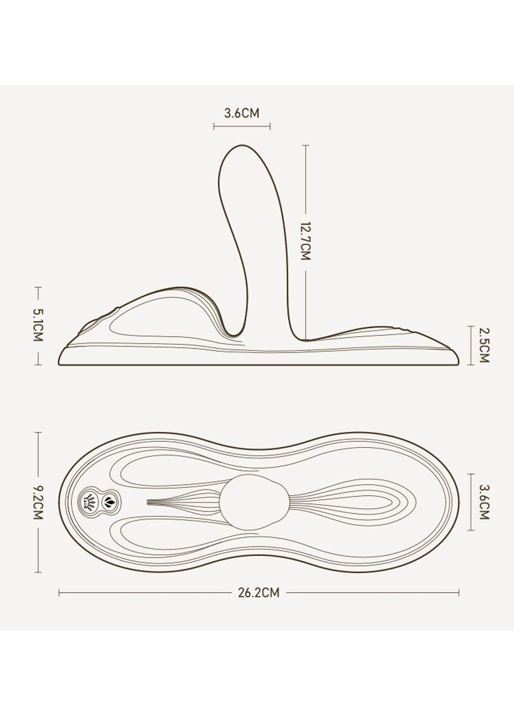 Sit-on-top смарт-вібратор – Flora Smart Vibrating Pad Obsidian Black, 9 моторів Zalo (333333212)