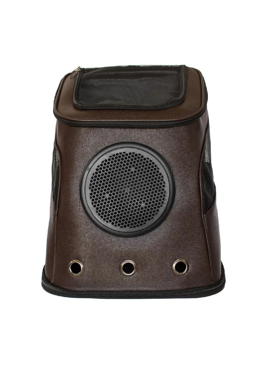 Рюкзак переноска для тварин котів собак з ілюмінатором вентиляцією підстилкою 46х39х29 см (477194-Prob) Темно-коричневий Unbranded (295438363)