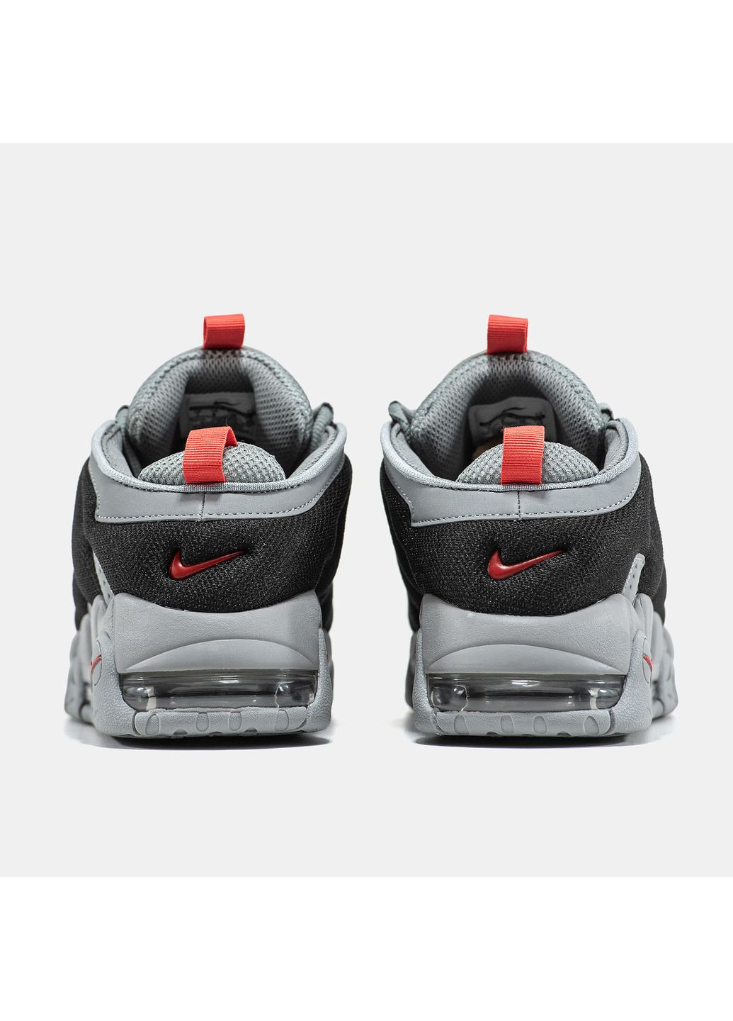 Сірі Осінні кросівки чоловічі nike air more uptempo low grey black | найк аір мор уптемпо сірі No Brand