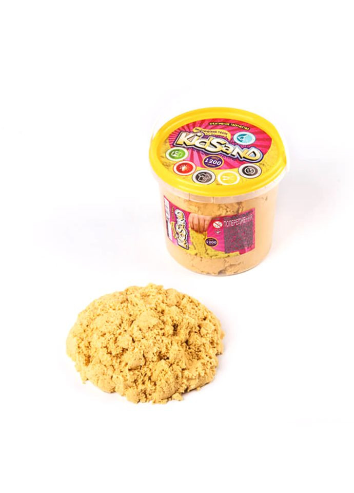 Набір креативної творчості "Кінетичний пісок "KidSand" KS-01-04, 1200 гр Жовтий Danko Toys (301963327)