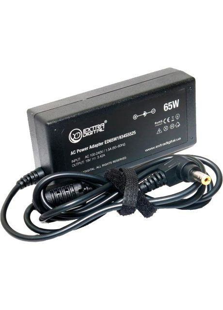 Блок живлення Acer 19V, 3.42 A, 65W (5.5x2.5) (PSA3803) EXTRADIGITAL (322911425)