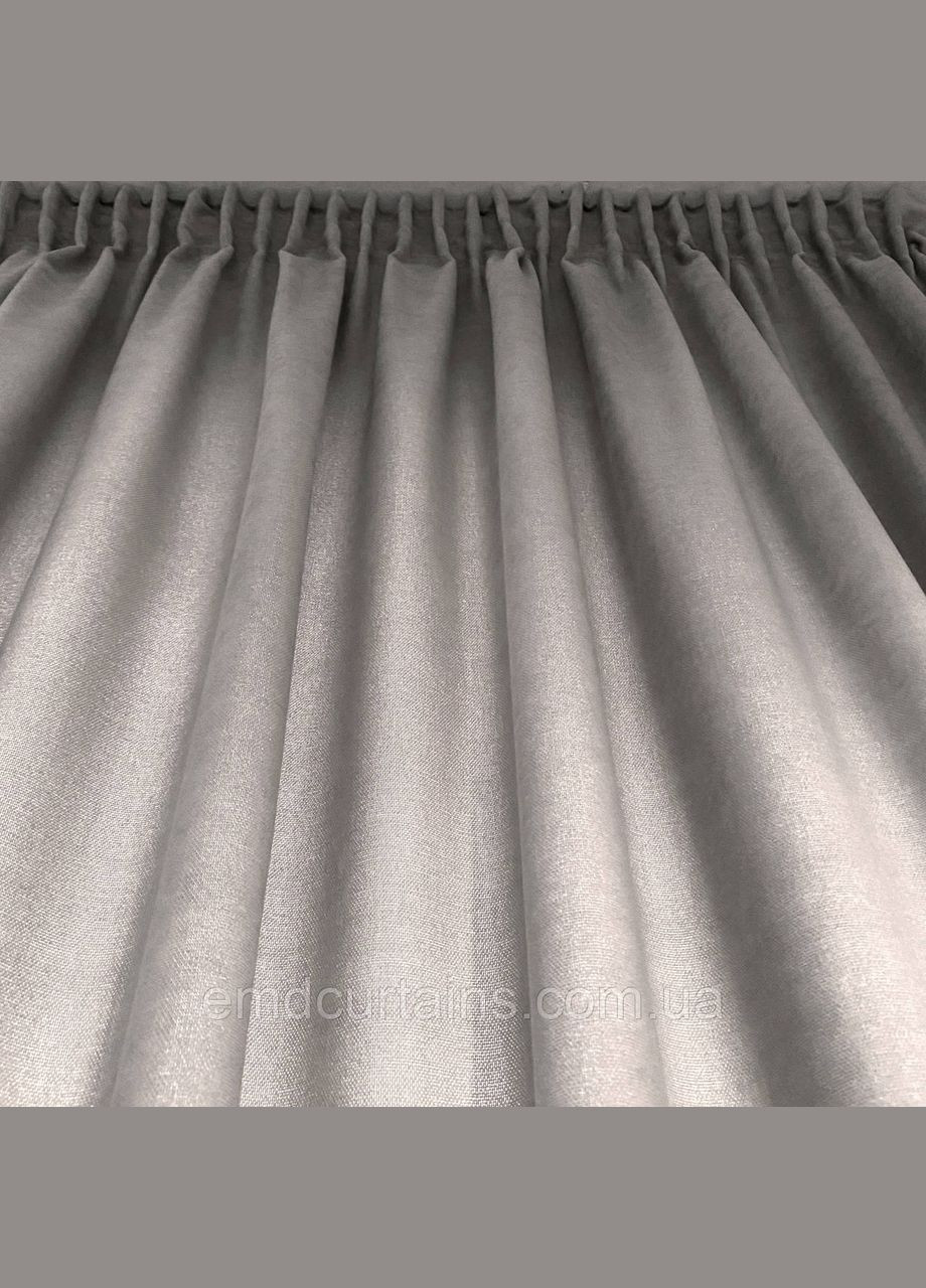 Комплект шторы 2шт 150х250 см микровелюр Серый, тюль бамбук 450 см Тепло-белый No Brand (337354420)