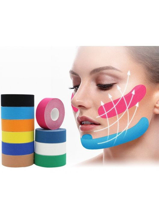 Тейп для лица Кинезио 2,5 см, кинезиологическая лента, Kinesiology Tape, 2,5 см, упаковка 2 шт. No Brand (360920581)