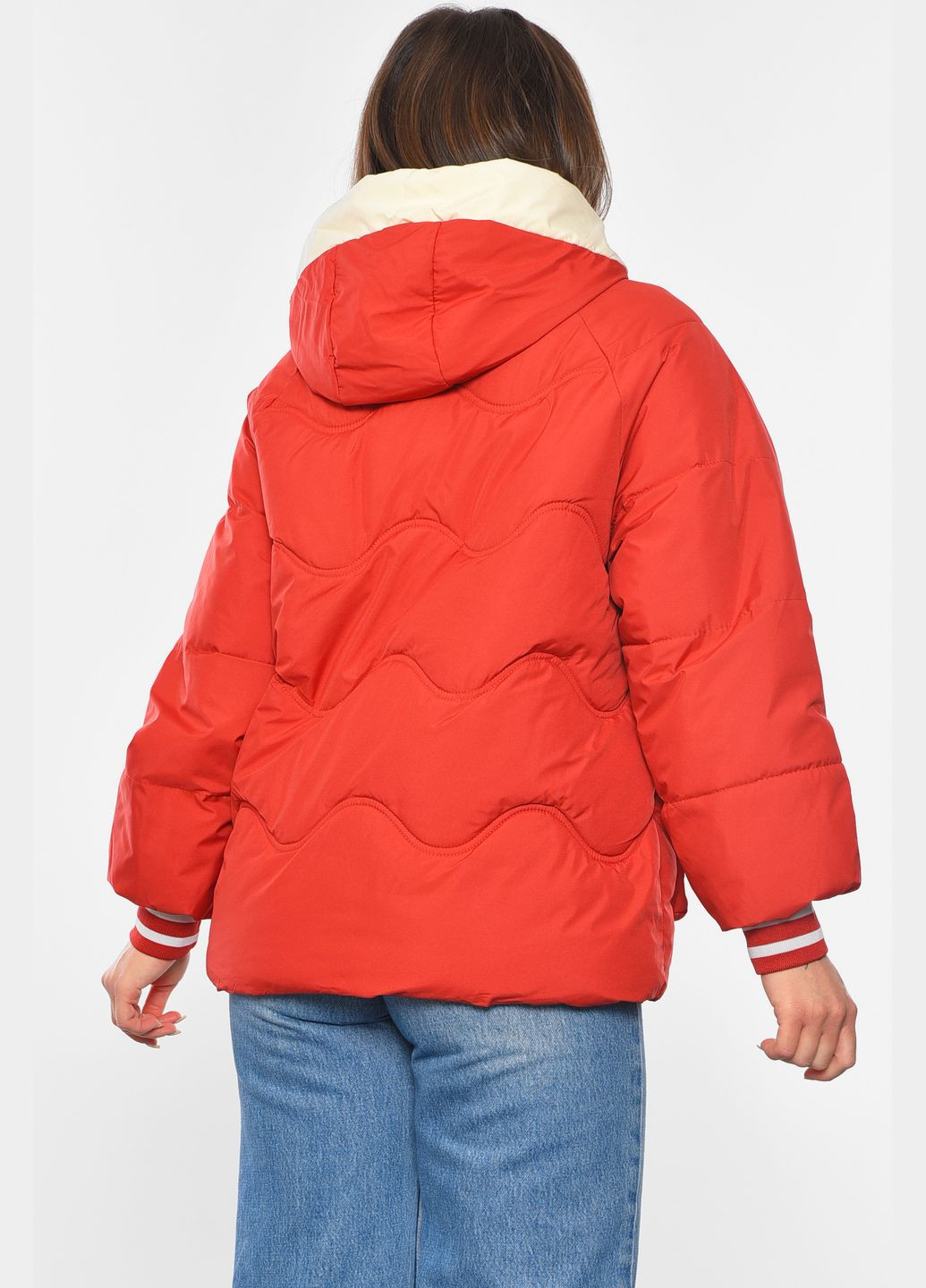 Червона демісезонна куртка жіноча демісезонна червоного кольору Let's Shop