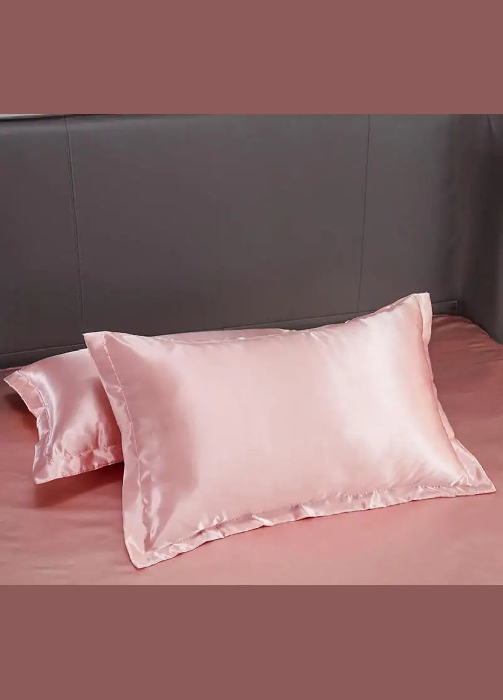 Атласное постельное белье Евро Розовый 200 x 220 + 4 x 50 x 70 (141411-02) No Brand (348094912)