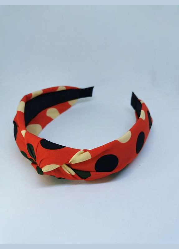 Жіночий обруч - чалма обідок для волосся Oxa в червоний горох Hand Made (330619160)