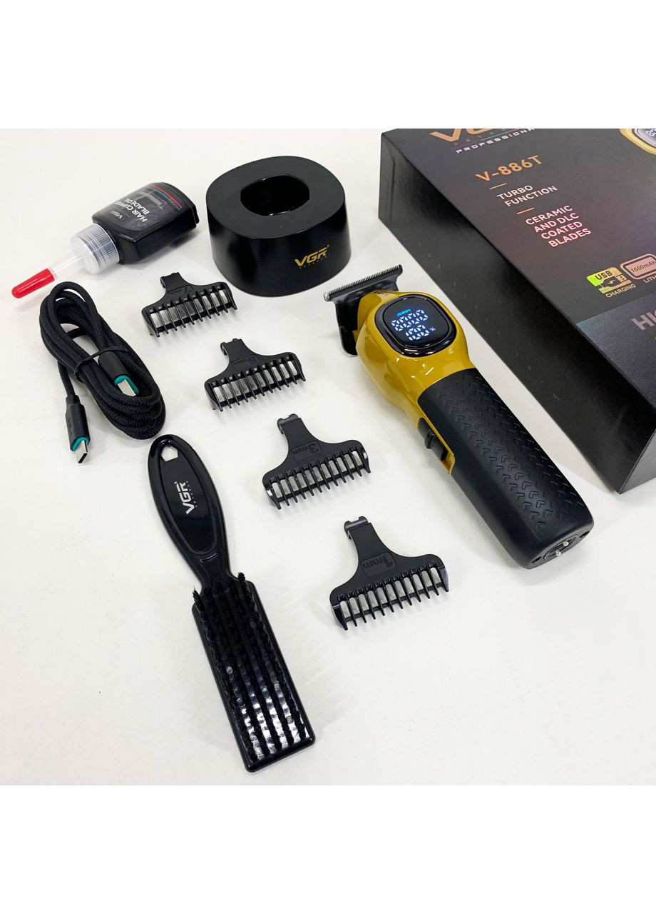 Тример для стрижки волосся V-886T GOLD 8000RPM 4 насадки VGR (369612525)