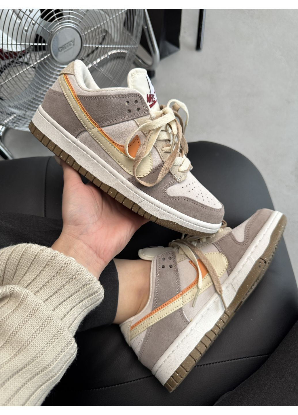 КРОССОВКИ ЖЕНСКИЕ NIKE SB DUNK LOUW 85 DOUBLE BROWN / BEIGE / ORANGE НАЙК СБ ДАНК No Brand бежевые демисезоны (368869902)