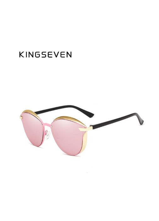 Жіночі сонцезахисні окуляри Котяче око з поляризованими лінзами N7824 DESIGN Рожевий KINGSEVEN (299332653)