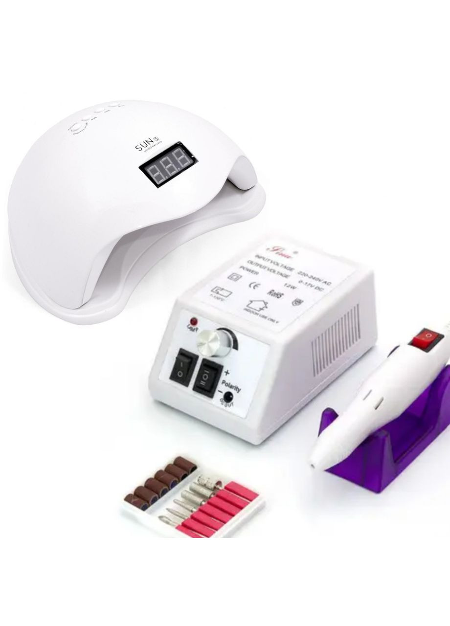 Набір Лампа Sun 5 UV/LED 48 Вт + Фрезер для манікюру Lina Marsedes 20000об/хв на 10 Вт Magic Girl (315436482)