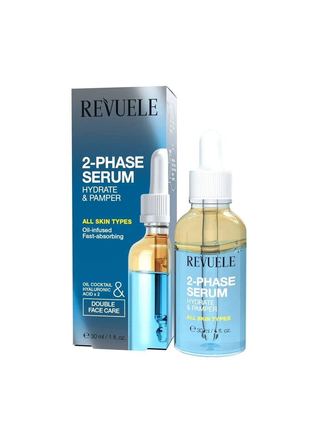 Двофазна сироватка для обличчя Зволоження та живлення REV 2-Phase Serum 30 мл REVUELE (335371564)