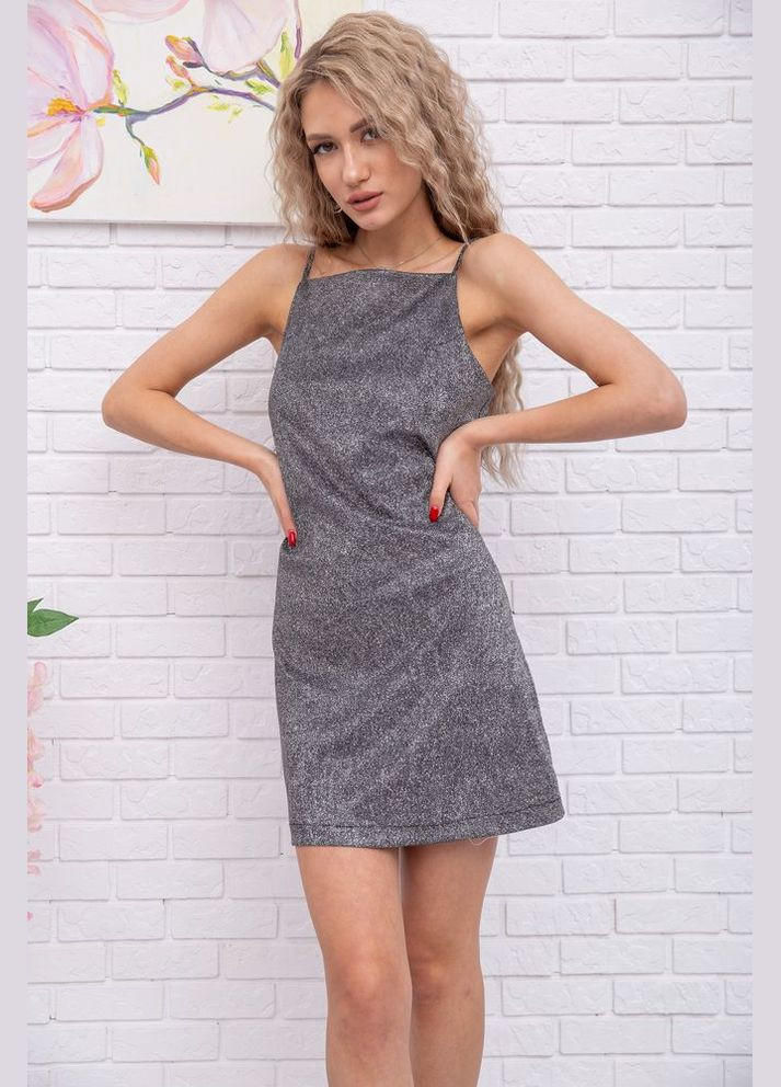 Срібна повсякденний міні-сукня без рукавів літня вільна для жінок чорна (sku_115r0464) No Brand однотонна