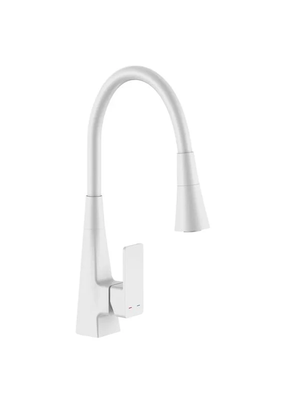 Смеситель для кухни Etna 014-T (NUT) White Refl.White (Белый+силиконовый излив белый) (MI8424) Mixxus (388691811)