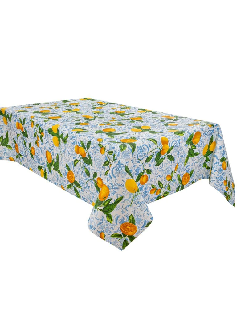 Скатертина водовідштовхувальна "Limones ceramica cielo" 140х140см (715-289) Lefard (379924826)