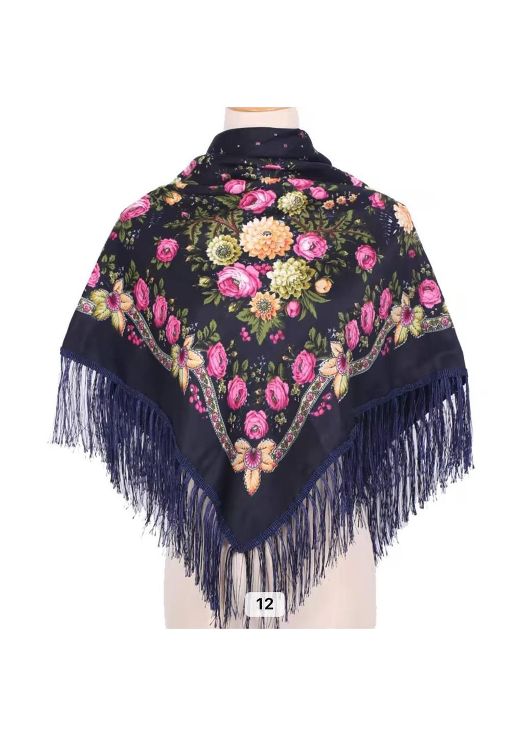 Платок народный "Поэтический вечер" Темно-синяя 617007 Husta (324445039)