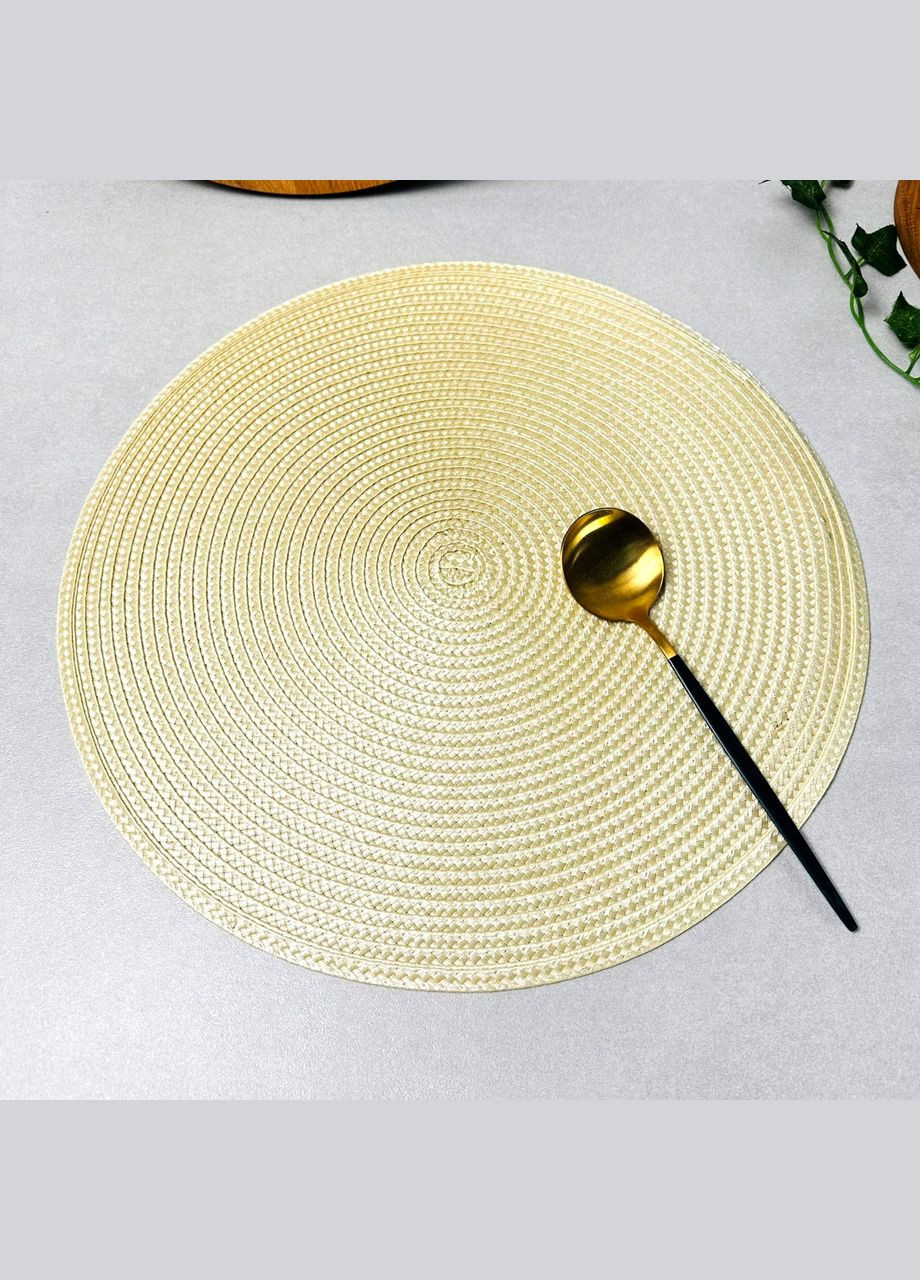 Круглая подставная светобежевая сервировочная салфетка 38 см (К-19) Hell (303210150)