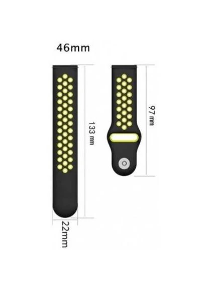 Ремешок для Honor MagicWatch 2/Huawei Watch 3 Pro Classic 46mm Black-Green (707071) BeCover (323108234)