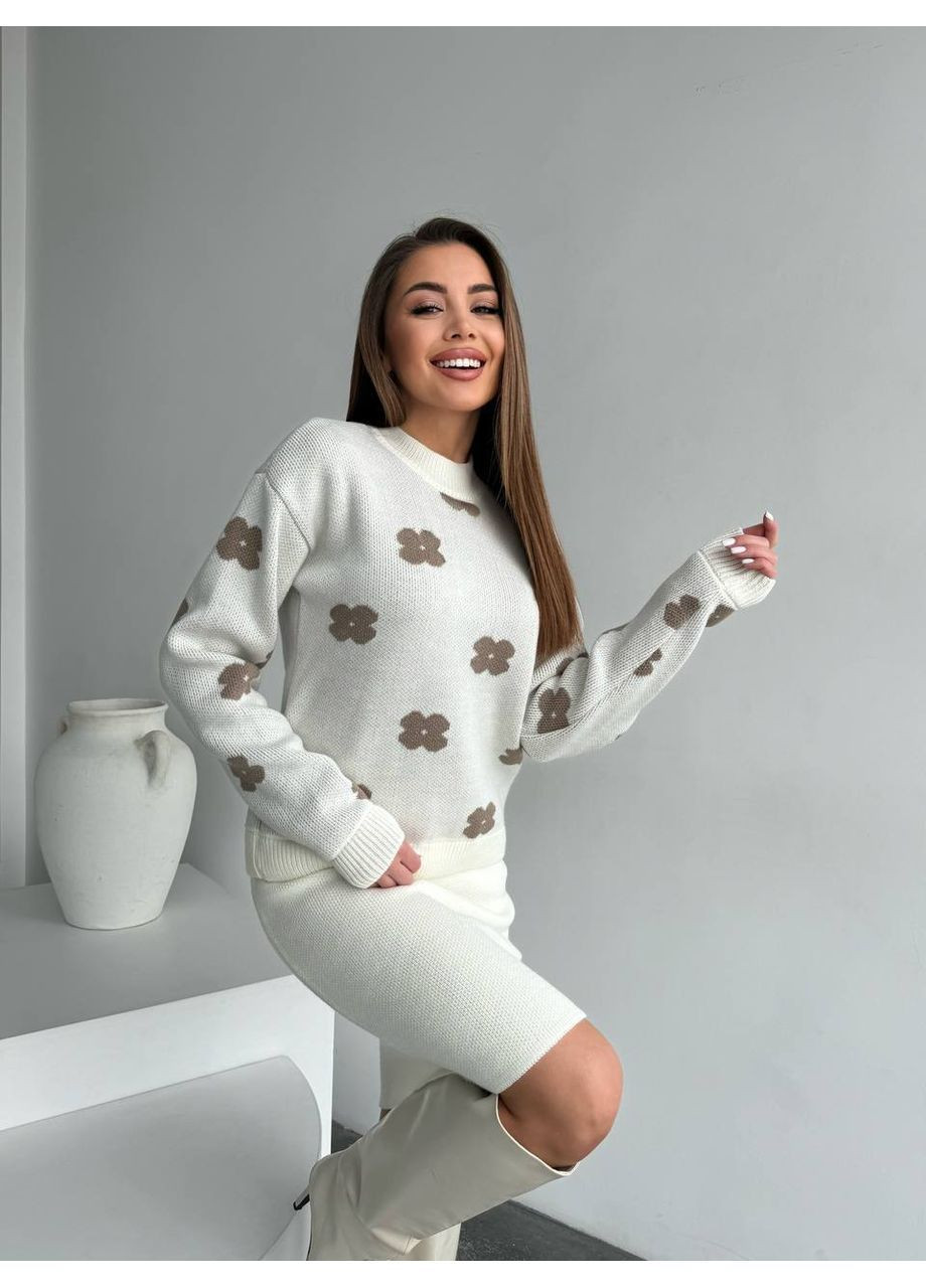 Костюм вязаный Свитер + Юбка No Brand (365410189)