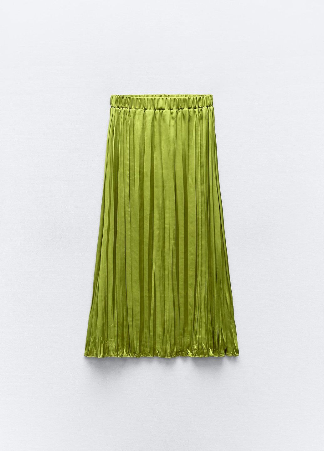 Оливковая офисная однотонная юбка Zara