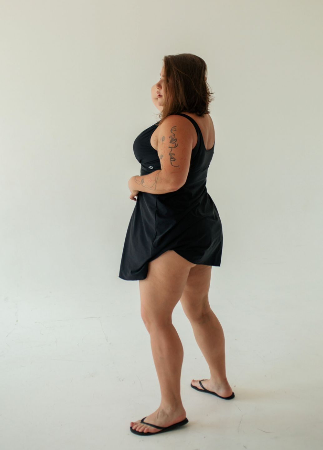 Черный демисезонный раздельный женский купальник – высокие трусы, корректирующий эффект, украинское производство (s–7xl) раздельный Ods