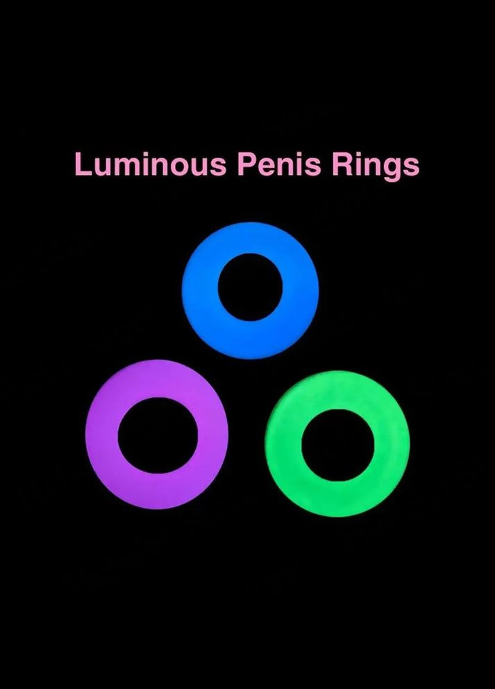 Ерекційне кільце набір 3 штуки Stay Hard Lumino світяться в темноті Focus (303910074)