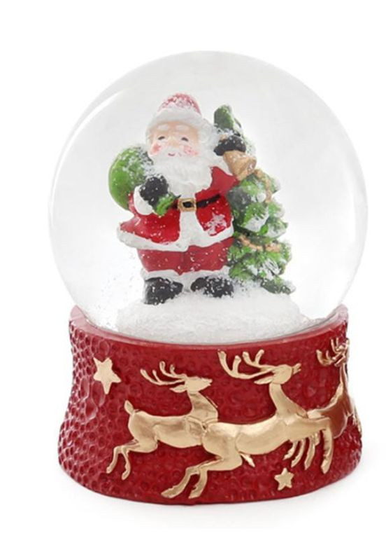 Декоративна водяна куля Санта, Ведмедик 9 см 2 дизайни 2 шт. 129-035 BonaDi (362961716)