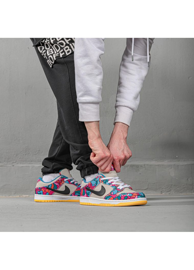 Цветные демисезонные кроссовки мужские nike parra x sb dunk low 2021 найк сб данк No Brand