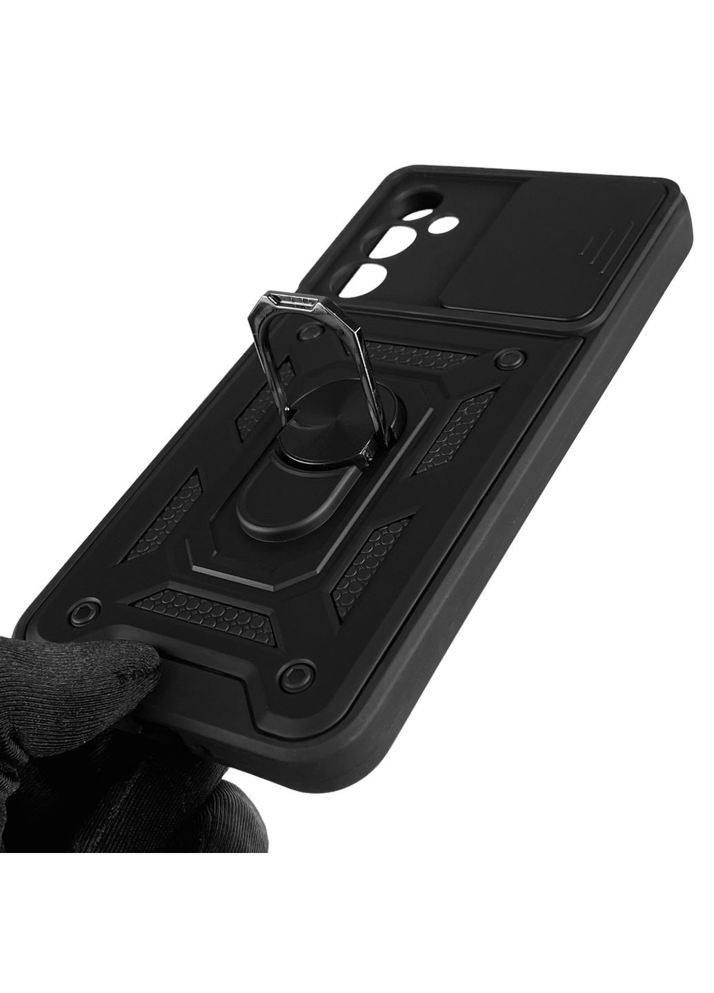 Чохол для Galaxy A34 5G (SM-A346E) броньований з кільцем зі шторкою на самсунг а34 чорний rg1 Samsung (366021089)