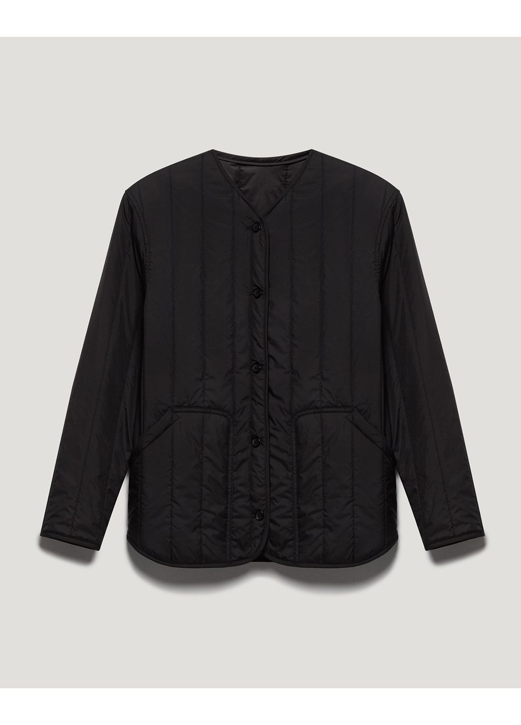 Черная демисезонная лайнер черный на пуговицах JUL