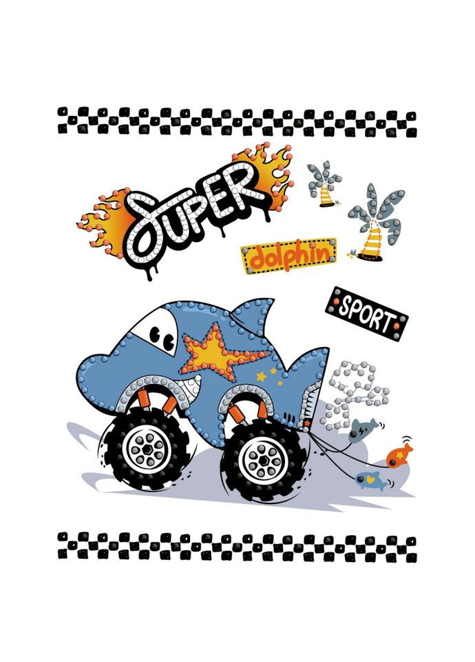 Алмазна мозаїка з частковою викладкою "Машина-дельфін" AMV1231, 15x20см IDEYKA (361245345)