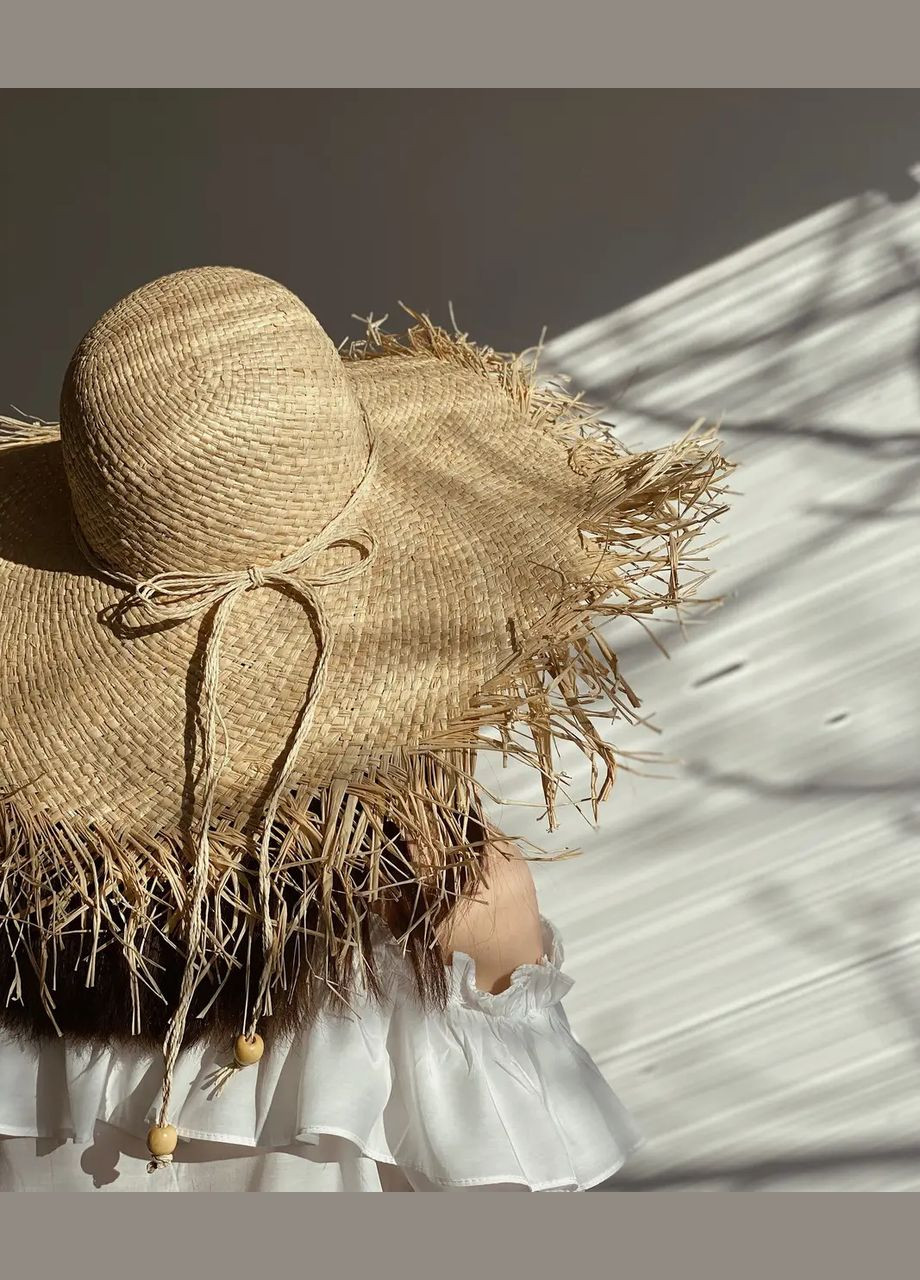 Шляпа соломенная женская летняя стильная с широкими полями и бахромой для пляжа D.Hats (283022806)