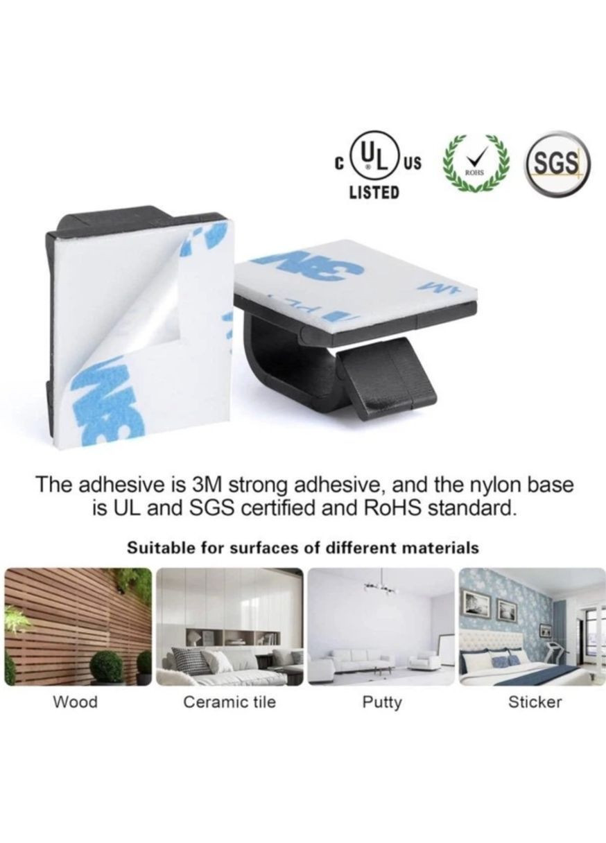 Органайзер фіксатор кабелю тримач для дроту кліпса самоклеючий хомут кабель менеджмент 3M 1 шт WCL1007 Білий Captain (370665134)