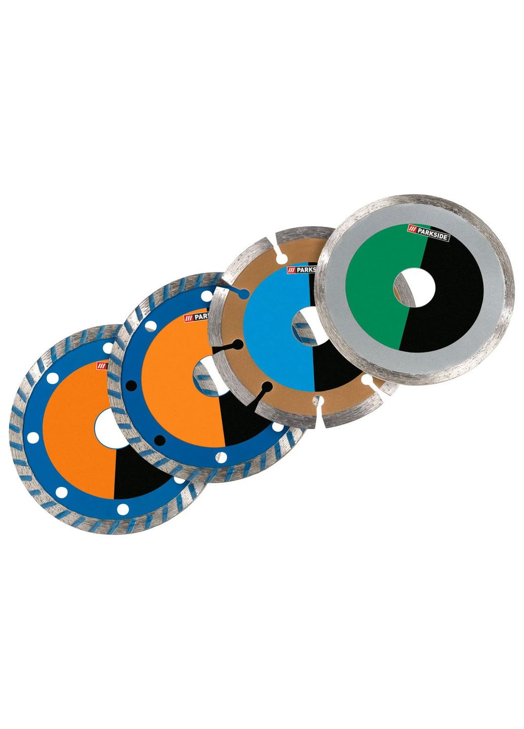 Набор алмазных дисков 4шт., ø110125мм для болгарок угловых шлифовальных машин, Германия Parkside (293061794)