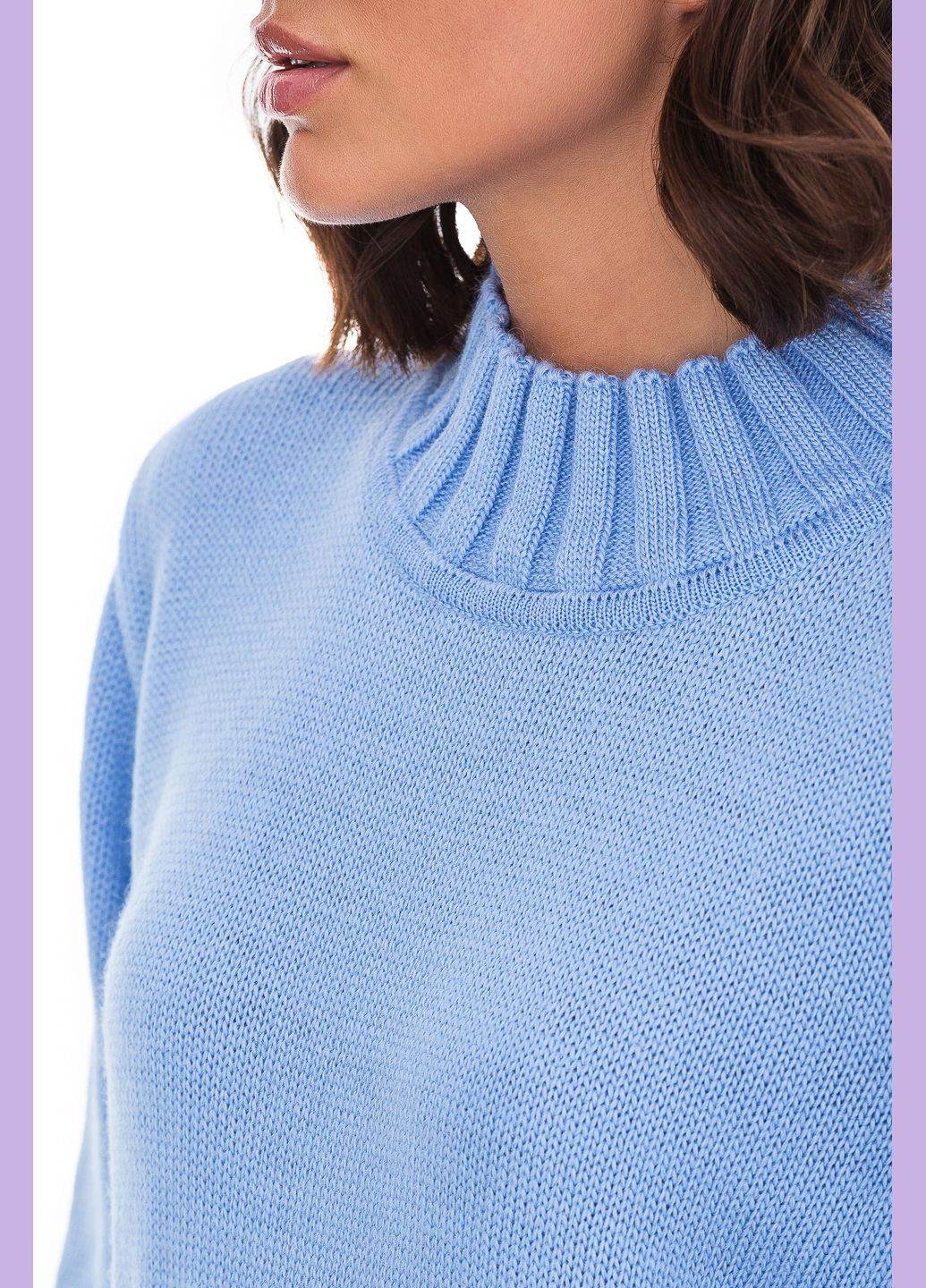 Голубой женский джемпер с высокой резинкой SVTR