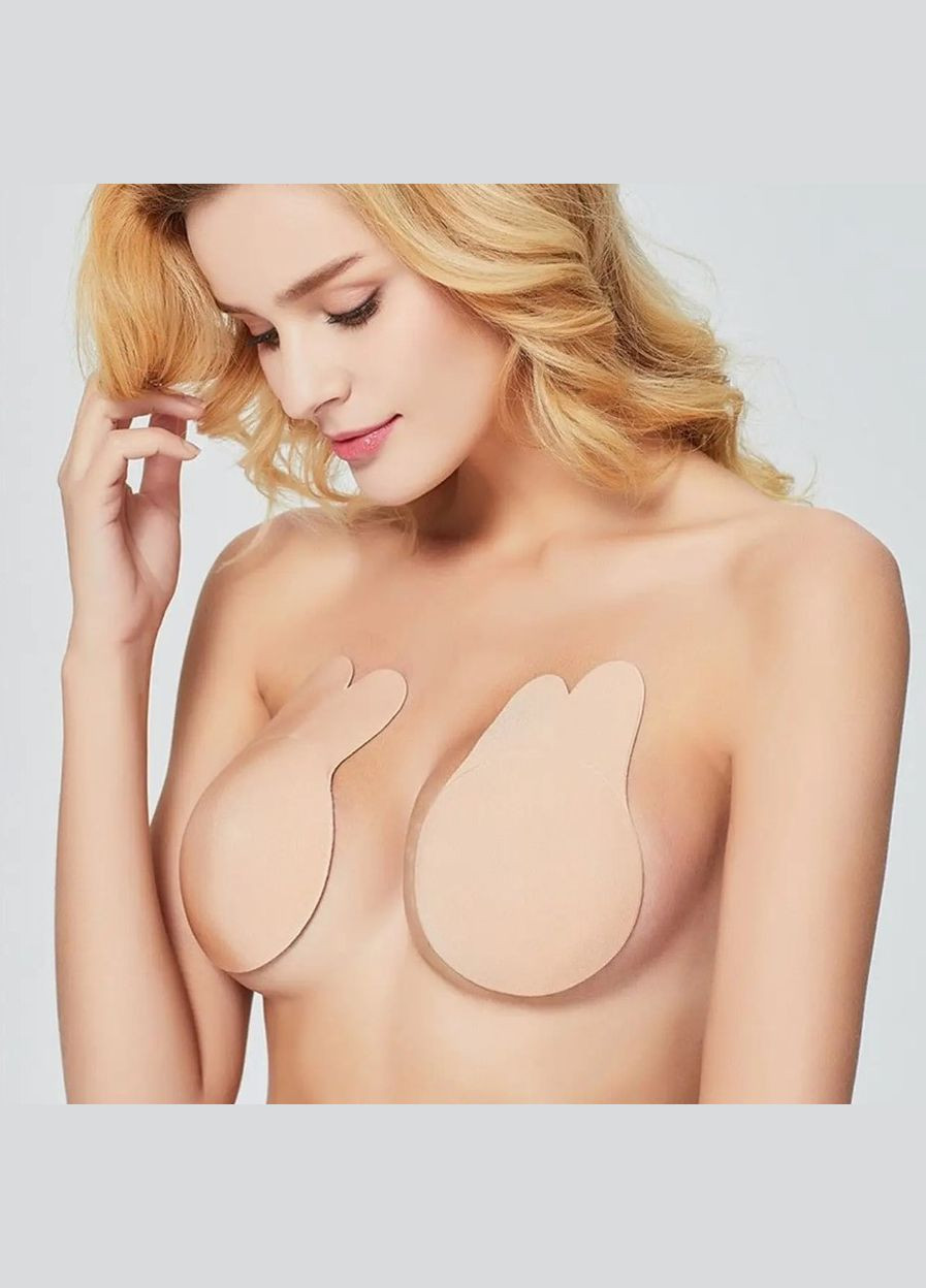 Бежевий багаторазові накладки-невидимки для підняття бюста бежеві розмір s No Brand без кісточок спандекс, силікон