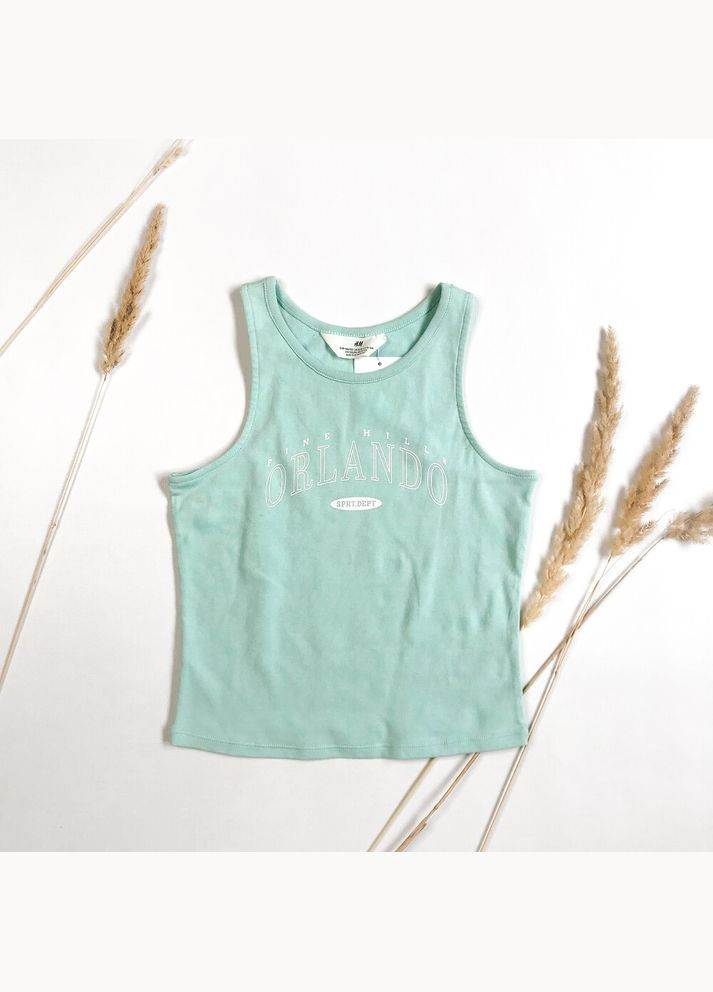 Майка-топ 152 см бирюзовый артикул Л440 H&M (290896186)