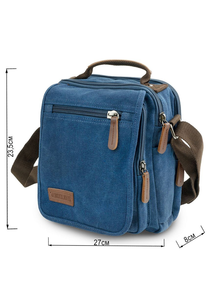 Мужская текстильная сумка через плечо синяя кроссбоди 20201 Vintage (329196659)
