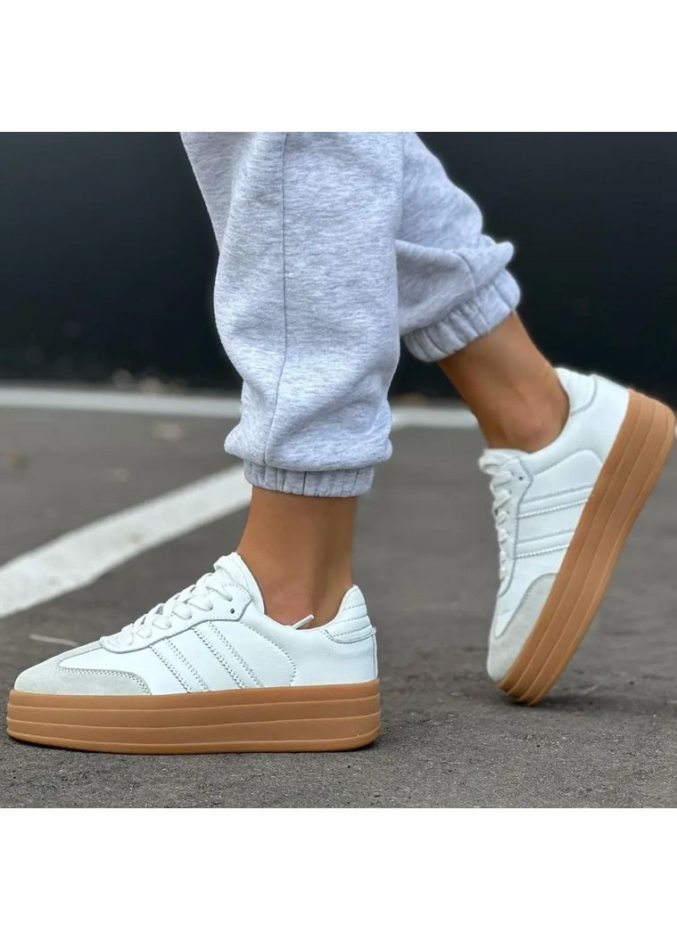 Білі жіночі кеди на товстій підошві білі (cx1580-2) Stilli